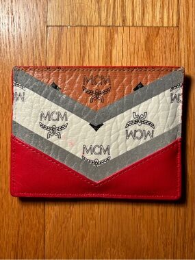 MCM Leather Tri Colored Cardholder Wallet